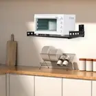 Wall-mounted Microwave Oven Bracket Kitchen Storage Shelf Rack Heavy Duty 4 Hook