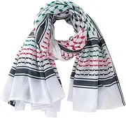[Hemore] Palestinian Scarf, 54x54 Inch Sunproof Breathable Shemagh Scarf Men, Checkered Print Keffiyeh Desert, Middle East Head for Men Women, Palestinian