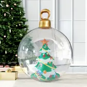 60CM Christmas Inflatable Ball Jingle Jollys Tree Decoration Giant Bauble Clear