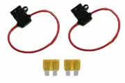 12 Gauge ATC ATO In-Line Fuse Holder Wire 12V Blade Waterproof 2 Pack 15 Amp