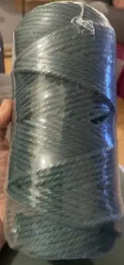 Green Macrame Cotton Cord 5mm x 109yds, 4 Strands Twisted String Natural Cotton