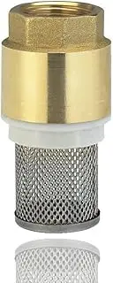 TopHomer Brass 1" Vertical Check Valve, DN25-1, 1 inch NPT Inlet, 1" NPT Outlet, 2 Ports Brass, Check Valve with Filter for Connection to Pump