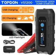 TOPDON 1200A Lithium Jump Starter LED Torch USB Mobile Phone Charger Power Bank