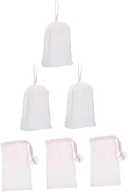 PENIKOKO 6Pcs Soap Saver Pouch for Handmade Soap Making Net for Foaming Cleansing Shower Use Soft Skin Friendly Drawstring Design for Easy Hanging