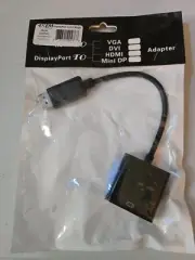 4XEM 4XDPDVI 8In DisplayPort to DVI Adapter Single Link DVI 24 Plus 5 Black