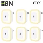 HBN 6Pcs Night Light with Smart Sensor, Auto-On/Off, Dusk to Dawn Night Lights