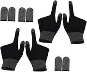 WHAMVOX 2 Pairs Gaming Gloves Touch Screen Finger Sleeves for Mobile/Graphene Thumb Covers for Men Comfortable Breathable Material