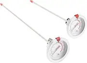 2Pcs Food Thermometer High Temperature Resistant Stainless Steel Probe Cooking Thermometer with Clip for Meat and Cooking and Lengths