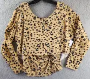 BP. Plus Size Cropped Rib Cardigan & Camisole Set Womens 3X Beige Nougat Leopard