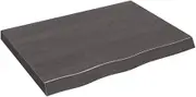 Work Bench Top, Multi-Purpose Table Top, Solid Wood Countertop, Garage Workbench Table Top, Tool Station Organization Table Top, Dark Grey 80x60x6 cm Treated Solid Wood Oak