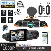 1080P HD WiFi Dash Cam 4 Channel Driving Recorder Car Front+Rear Camera G-Sensor