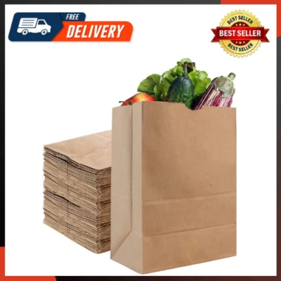 52 Lb Kraft Brown Paper Bags (50 Count) Kraft Brown Paper Grocery Bags Bulk