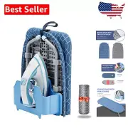 Space-Saving Ironing Board with Non-Slip Feet and Iron Holder for Easy Storage