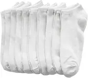 [Drincoshow] 12Pairs Summer Ankle Socks Extra Large Low Cut Socks Boat Socks No Show Cotton Socks X Size,XL Size ，Black，Grey，White (12Pair White,XL(9.5+)), 12pair White