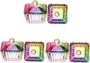 minkissy 3sets Nail Pen Cleaning Cup Glass Manicure Cup Durable and Easy to Clean 2pcs*3