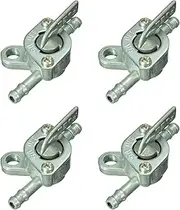 Mellisso 4Pcs 1/4 Inch Inline Oil Gas Fuel Tank Tap Filter Petcock Switch Pit PRO Quad Dirt Bike