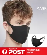 Washable Face Mask Mouth Masks Protective Reusable Black Breathable Men Women