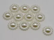 1000 Ivory Acrylic Flatback Flower Pearl 10mm Half Pearl Scrapbook Craft