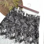 NWT Talbots Womens Skirt Gray Black Floral Peacock Feather Wool A Line Size 16