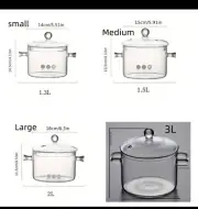 Glass Saucepan with Cover,1.5L/50 OZ Heat-resistant Glass Stovetop Pot and Pa...