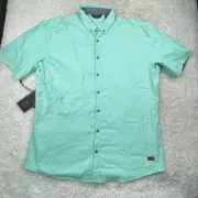 Outpost Makers Shirt Mens 2XL Green Short Sleeve Button Down Front Buckle XXL