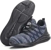 [MNSSRN-MM] Pressure-Proof and Smash-Proof Safety Shoes, Comfortable and Lightweight Non-Slip Breathable Sports Shoes, Anti-Puncture and Anti-Collision Work Shoes,Blue,42