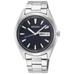 【SEIKO 精工】都會簡約大三針時尚女錶-銀X藍/36MM(SUR347P1/6N43-00B0B)