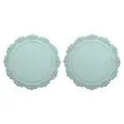 2 Pack 9" Silicone Placemat for Dining Table, Round Table Placemats(Light Blue)