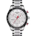 【TISSOT 天梭 官方授權】PRS516系列 決戰賽道三眼計時不鏽鋼腕錶-42MM 禮物(T1004171103100)