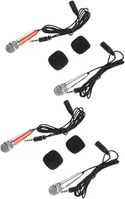 ERINGOGO Set of 4 Portable Mini Microphones Singing Recording Microphone for Phone Laptop Karaoke Sound for Music Lovers
