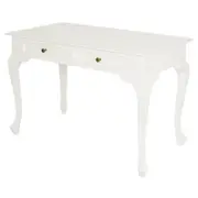 Queen Anne 2 Drawer Desk (White)