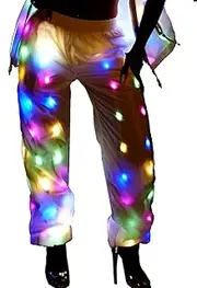[aifuu] Mens Womens LED Flash Light Jacket Rave Hoodies Vest Couple Carnival Pants Party Xmas Fancy Dress Prefermence Costume