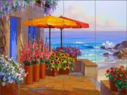 Coastal Tile Backsplash Mikki Senkarik Seascape Art Ceramic Mural MSA108
