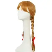 Annabelle Wig Conjuring Cosplay Long Light Brown Double Tails Hair Accessories Carnival Wigs
