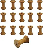 16Pcs Retro Wooden Empty Thread Spools Durable Empty Thread Spools Bobbins Useful Wood Sewing Thread Spool for DIY Handcrafts