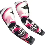 [FSCEV] Rose Skull Sun Protection Arm Sleeves Outdoor Essentials Cooling Compression Golf Hiking Cycling