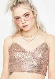 Champagne Fun Nights Sequin Top