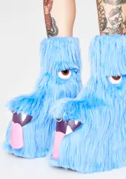 [Current Mood] Kooky Monster Platform Boots - Blue