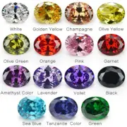 50pcs 3x5~13x18mm White ,Yellow 10 colors Oval cz stone cubic zirconia gemstone