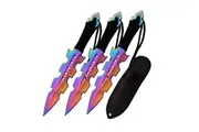 Perfect Point Rainbow Throwing Knives w/ Sheath 190mm (K-PP-110-3RB)