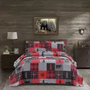 Queen Size Quilt Set Rustic Quilt Bedding Queen Quilt Bed Spread Coverlet Pla...
