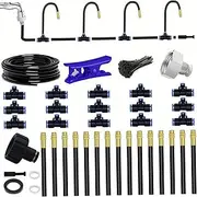 Drip Irrigation System, 49 ft Drip Irrigation Kit with Accessories, 360° Bendable Automatic Gardening Supplies for Greenhouse, Yard, Lawn, Plant, Kit