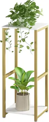 Plant Stand Indoor 2 Tier Tall Metal Corner Storage Tiered Plant Shelf Holder...