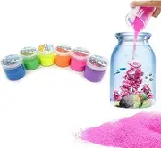 JULAN 6 Pack Magic Sand - Space Sand Hydrophobic Sand Play Sand Colored Sand Toys for Kids & Adults-6 Colors