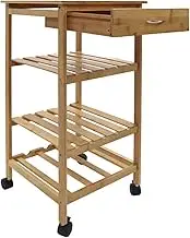Kitchen Storage Rack with Wine Rack Moveable Cart for FStorage in Living Room or Dining Room Island Table Organizer for Kitchen Storage.