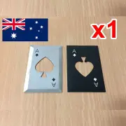 x1 Ace Of Spades BEVELED Credit Card Bottle Opener Beer Bottle Poker Deck Cards