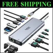 Ultra-Slim USB C Hub with 100W PD & Dual Displays - Perfect for Modern Laptops