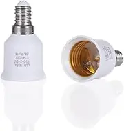 Luminosa E14 to E27 Lamp Socket Adapter Converter Holder for LED Halogen Edison Energy Saving Smart Bulb (Pack of 2) / Convert Small Screw to Large Screw Convertor Adaptor/CE