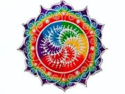 Crop Circle Patch Milk Hill Rainbow Fractal Mandala blacklight glowing patch inf