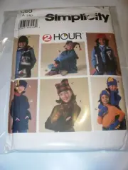 BOYS GIRLS UNCUT SIMPLICITY 7363 Sewing Pattern HAT MITTENS BOOTIES SCARVE VEST